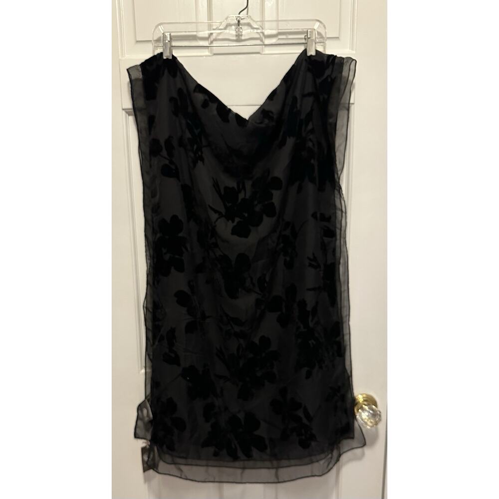 Vince Camuto Black Sheer Burnout Floral Scarf Wrap Shawl One Size NWT